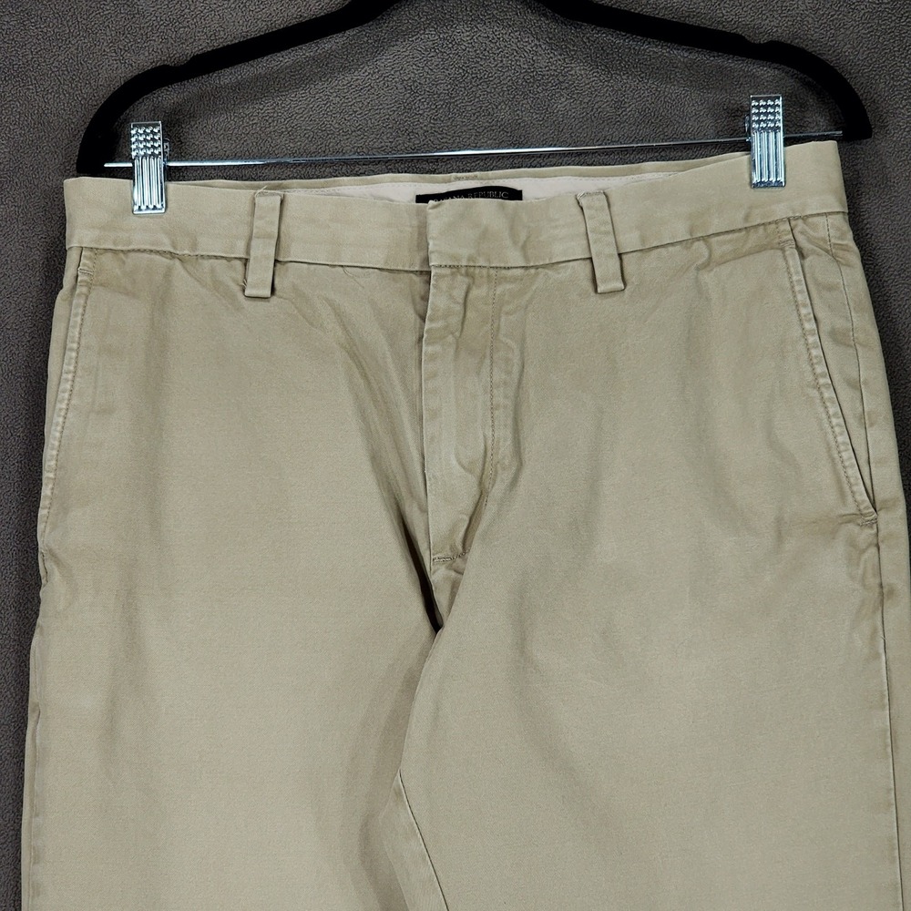 Banana Republic 31x34(31) Emerson Vintage Chino Pant Men Khaki Beige 100% Cotton - Picture 7 of 11